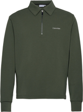 Micro Logo Repreve Half Zip Tops Polos Long-sleeved Green Calvin Klein