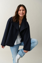 Gina Tricot - Y blanket stitch jacket - young-outerwear - Blue - 170 - Female