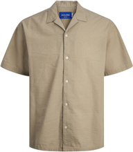 Joreaster Palma Seersucker Shirt Ss Ln Tops Shirts Short-sleeved Beige Jack & J S