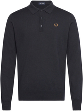 Classic Knitted Shirt Ls Tops Polos Long-sleeved Navy Fred Perry