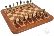Komplett Schack set 041 metal/wood chess men + rosewood chess board med notation 38x38 cm