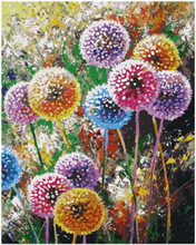 Bunte Pusteblumen – Malen nach Zahlen, 40x50cm / Ohne Rahmen / 24 Farben (Einfach)