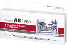 Tombow alkohol ABT PRO Dual Brush 12P-3 grå 12 pennor
