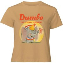 Dumbo Flying Elephant Women's Cropped T-Shirt - Tan - M - Tan