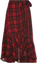 Plaid Ruffled Georgette Skirt