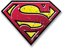 Superman Distressed S Shield Sticker, Accessories