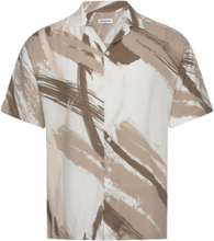 Jjjeff Abstract Print Resort Shirt Ss Tops Shirts Short-sleeved Beige Jack & J S