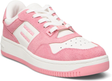 Tjw Retro Basket Washed Suede Low-top Sneakers Pink Tommy Hilfiger