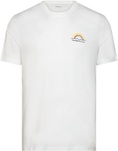 Regular Fit Single Jersey Sunset Ch Tops T-Kortærmet Skjorte White Knowledge Cotton Apparel