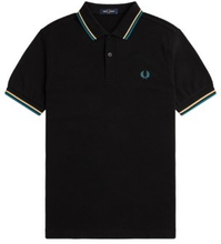 Fred Perry - Twin Tipped Poloshirt - Black/ Ice Cream/ Cyber Blue