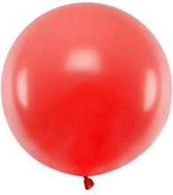 Rød Pastellfarget Rund JUMBO Ballong 60 cm