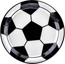 6 stk Papptallerkener 18 cm - Fotballparty