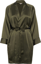Pure Silk - Short Kimono Lingerie Kimonos Grønn Lady Avenue*Betinget Tilbud
