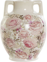 Vase DKD Home Decor Pink Hvid Shabby Chic (17 x 17 x 22.5 cm)