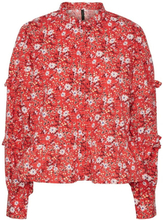 Rød Y.a.s Yaspoppy Skjorte Med Ballongerm - Rødt/ Småblomstret Skjorter