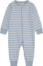 Nightsuit W.zipper Pyjamas Sie Jumpsuit Blue Fixoni