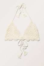 Crochet Cotton Triangle Bikini Top - White