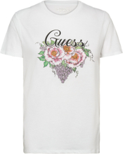 Ss Grape Vine Logo Easy Tee Tops T-shirts & Tops Short-sleeved White GUESS Jeans