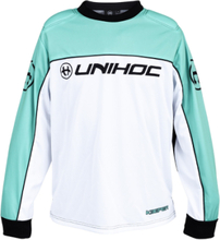 Unihoc Goalie sweater KEEPER JR Turquoise/White 140 cl