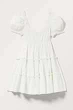 Short Puffy Babydoll Dress - White