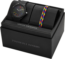 Set med klocka och armband Armani Exchange Andrea Gift Set AX7158SET Svart