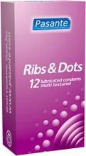 Pasante Ribs & Dots 12-pack Kondomer