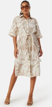 GANT Palm Print Linen Shirt Dress Beige 42