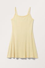 Ribbed Cotton Mini Dress - Yellow