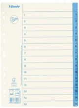 Pappregister JOPA A4 1-15 vit/blå