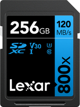 Lexar Professional 800x SDXC UHS-I cards, C10 V30 U3, R120/45MB 256GB