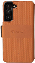 Leather Phone Wallet Galaxy S22+ Cognac