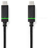 Nedis USB-kabel | USB 3.2 Gen 1 | USB-C- Hane | USB-C- Hane | 60 W | 4K@60Hz | 5 Gbps | Nickelplaterad | 2.00 m | Rund | PVC | Svart | Låda