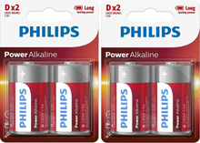 4x stuks Philips LR20 D batterijen