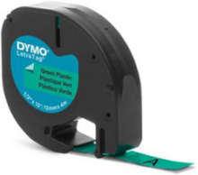 Tape DYMO LetraTag 12mm svart på grön