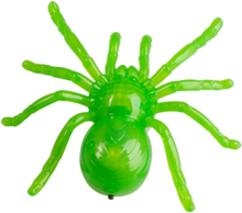 Grønn Edderkopp med LED-lys og Sugekopp - 13 cm