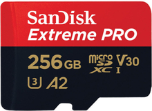MicroSDXC Extreme Pro 256GB 200MB/s A2 C10 V30 UHS-I