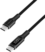 USB-C - USB-C-kabel med display USB 2.0 PD 3.1 240W 1 m Svart