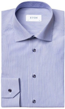 Blå Eton Poplin Contemporary Skjorte