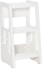 Scaletta per bambini torre montessoriana altezza regolabile 3 livelli bianco