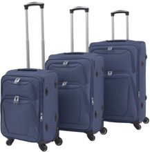 Resväskor 3 st marinblå soft case