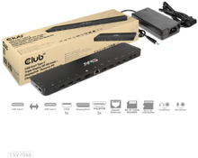 CLUB3D CSV-1566 dockningsstationer för bärbara datorer Dockning USB 3.2 Gen 1 (3.1 Gen 1) Type-C Svart
