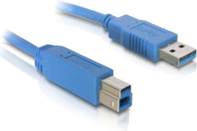 DeLOCK Cable USB3.0 A-B male/male 5m USB-kablar USB A USB B Blå
