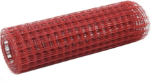 Hönsnät stål med PVC-beläggning 10x0,5 m röd