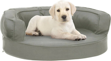 vidaXL Ergonomisk hundeseng med linutseende 60x42 cm grå