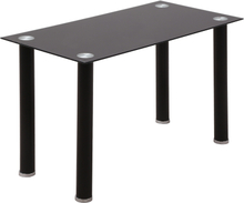 Tavolo quadrato struttura in metallo e piano in vetro temperato nero moderno