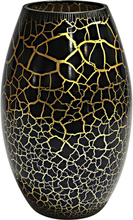 Nybro Crystal - Croco vase 26 cm svart/gull