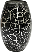 Nybro Crystal - Croco vase 26 cm svart/sølv