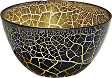 Nybro Crystal - Croco skål 17 cm svart/gull