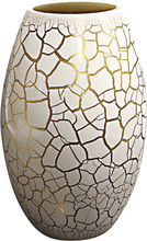 Nybro Crystal - Croco vase 26 cm hvit/gull