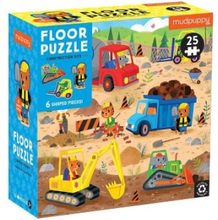 Construction Site 25 Piece Floor Puzzle with Shaped Pieces (bok, eng)